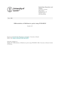 Differentiation of Heliobacter pylori using PCR-RFLP