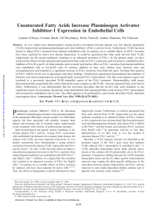 Unsaturated Fatty Acids Increase Plasminogen Activator Inhibitor