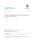 Tuberculosis Quarantine: A Review of Legal Issues in Ohio and