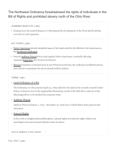 The Northwest Ordinance foreshadowed the rights of