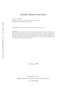 Particle Physics from Stars