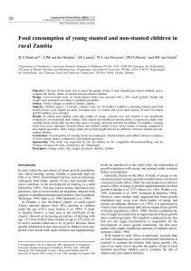 Food consumption of young stunted and non