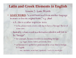 Latin and Greek Elements in English