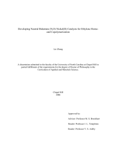 Nickel(II) Catalysts for Ethylene Homo