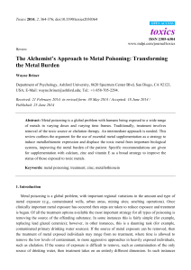 The Alchemist`s Approach to Metal Poisoning: Transforming the