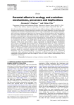 Parental effects in ecology and evolution