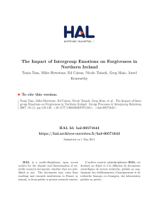 The Impact of Intergroup Emotions on Forgiveness in Northern