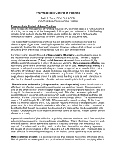 Pharmacologic Control of Vomiting