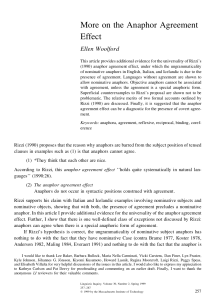 More on the Anaphor Agreement Effect