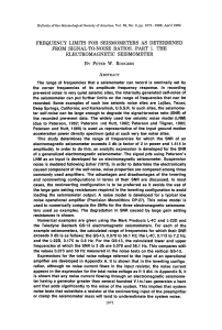 frequency limits for seismometers