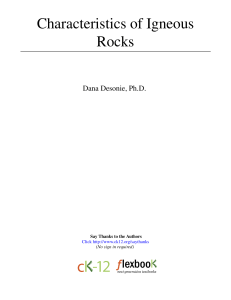 Characteristics of Igneous Rocks