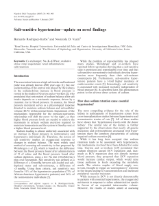 Salt-sensitive hypertension—update on novel findings