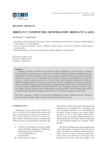 Respiratory Irritant Gases - Military Medical Science Letters