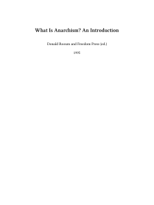 What Is Anarchism? An Introduction