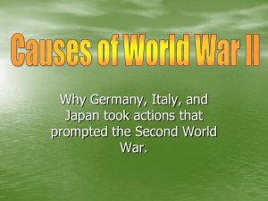Why Germany, Italy, and Japan took actions that prompted the