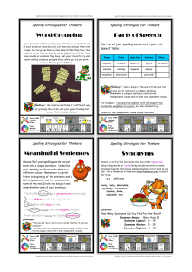 Word Grouping Synonyms Parts of Speech