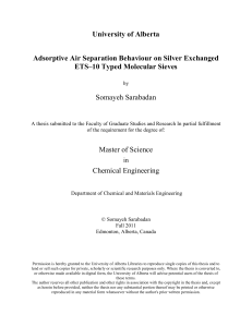 Adsorptive Air Separation Behaviour on Silver Exchanged ETS–10