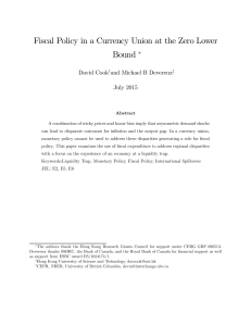 Fiscal Policy in a Currency Union at the Zero Lower Bound ∗