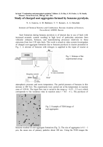 Study of charged soot aggregates formed by benzene pyrolysis.