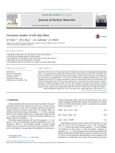 Corrosion studies of LiH thin films