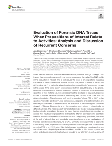 Evaluation of Forensic DNA Traces When Propositions of Interest
