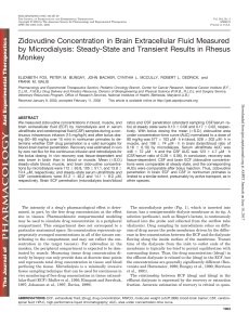 Zidovudine Concentration in Brain Extracellular Fluid Measured by