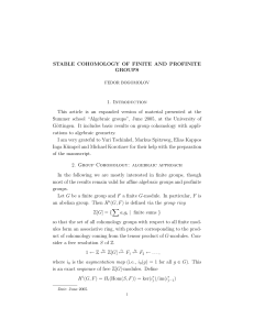 STABLE COHOMOLOGY OF FINITE AND PROFINITE GROUPS 1