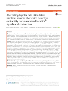 Alternating bipolar field stimulation identifies muscle fibers with