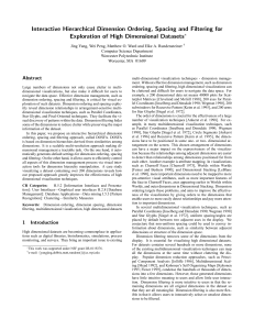 Interactive Hierarchical Dimension Ordering, Spacing and Filtering