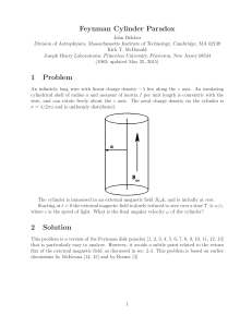 Feynman Cylinder Paradox 1 Problem 2 Solution