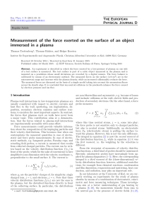 Measurement of the force exerted on the surface of an object