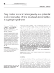 Gray matter textural heterogeneity as a potential in