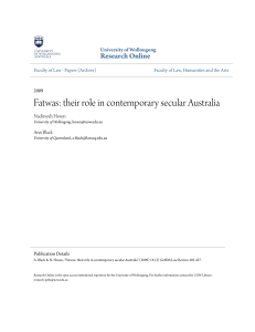 Fatwas: their role in contemporary secular Australia