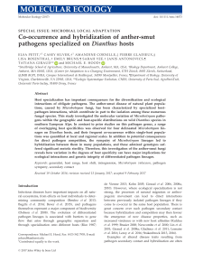 smut pathogens specialized on Dianthus hosts - Université Paris-Sud