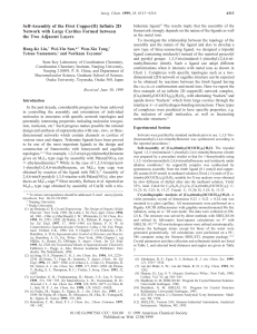 Self-Assembly of the First Copper (II) Infinite 2D Network with Large