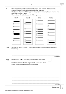 GCSE Biology Specimen Question Paper Higher