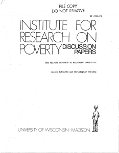 V - Institute for Research on Poverty