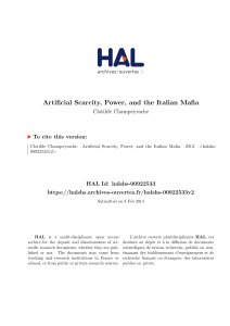 Artificial Scarcity, Power, and the Italian Mafia - Hal-SHS