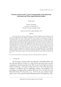 Structure of the Earth`s Crust in Fennoscandia as Revealed from