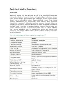 Bacteria of Medical Importance