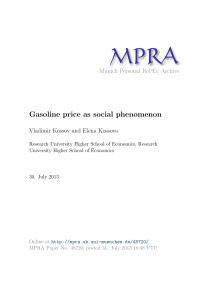 Gasoline price as social phenomenon