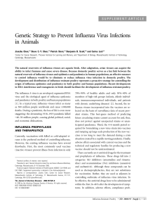 Genetic Strategy to Prevent Influenza Virus Infections in Animals