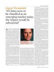 Guest Viewpoint “If China were to be classified as an emerging