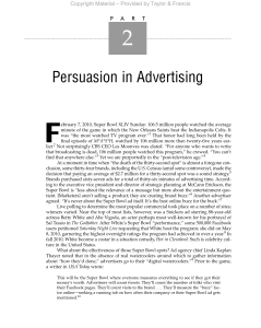 Persuasion in Advertising - Tenth Edition Media Ethics Cases and