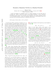 Dynamics of Quantum Vorticity in a Random Potential