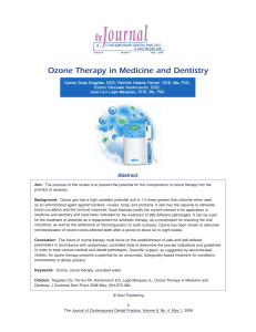 Ozone Therapy in Medicine and Dentistry