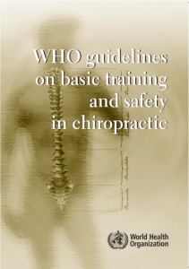 WHO guidelines on basic training and safety in chiropractic