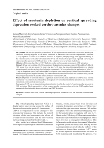 Effect of serotonin depletion on cortical spreading depression