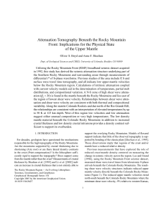 Attenuation Tomography Beneath the Rocky Mountain Front