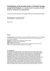 Contribution of the private sector to Climate Change Long